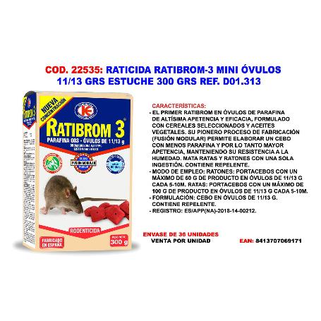 RATICIDA RATIBROM-3 PASTA FRESCA OVULOS 11-13 GR 300 GR D01.313