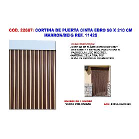 CORTINA DE PUERTA CINTA EBRO 90 X 210 MARRON-BEIG 11425
