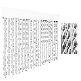 CORTINA PUERTA CORDON ESPIRAL TAMBRE 90 X 210 GRIS-BLANCO 20202D