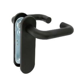 MANILLA JUEGO PLACA  172X46 MM ACERO NEGRO PUERTA 3P 21282