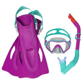 PISCINAS MASCARA SNORKEL +TUBO Y ALETAS CRUSADER 7-14 AÑO 25046