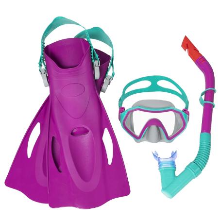 PISCINAS MASCARA SNORKEL +TUBO Y ALETAS CRUSADER 7-14 AÑO 25046