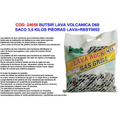 BUTSIR FINSTOCK LAVA VOLCANICA D60 SACO 3,5 K PIEDRAS  RBST0002