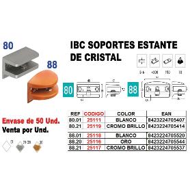 IBC FINSTOCK SOPORTE ESTANTE CRISTAL REF.88.01 BLANCO (CAJA 12 UNIDADES)