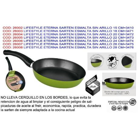 BAJA LIFESTYLE ETERNA SARTEN ESMALTA SIN ARILLO 24 CM 3474