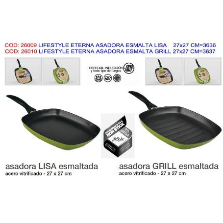 BAJA LIFESTYLE ETERNA ASADORA ESMALTA GRILL 27X27 CM 3637