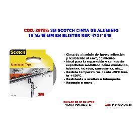3M SCOTCH CINTA DE ALUMINIO 15M X 48MM 47011548