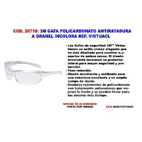 3M GAFA POLICARBONATO ANTIRAYADURA INCOLORA VIRTUACL 71512