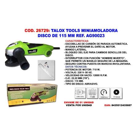 TALOX TOOLS MINIAMOLADORA 115 710 W AG90023