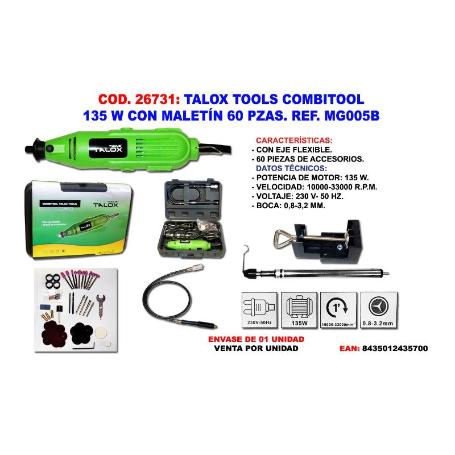 TALOX MULTIHERRAMIENTA COMBITOOL 135 W C-MALETIN 60 PZAS. MG005B