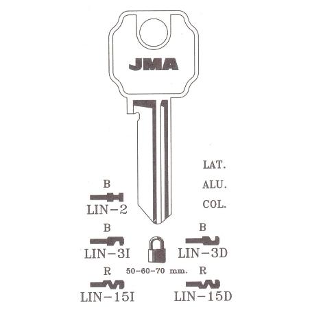 LLAVES JMA TIPO A MOD LIN- 3I (CAJA 50 UNIDADES)