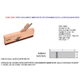 URKO GUILLAMEN MADERA RECTO 500 24MM CUCHILLA SENCILLA 4012500