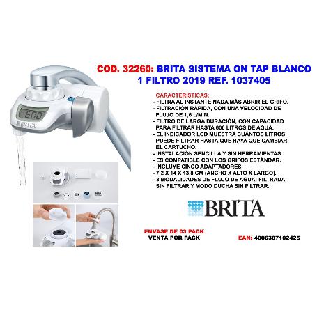 BRITA FILTRO AGUA DE GRIFOS ONTAP+FILTRO 600 L 1037406 1052076