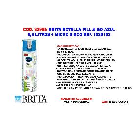 BRITA BOTELLA FILL & GO AZUL 0,6 LITROS+MICRO DISCO 1020103