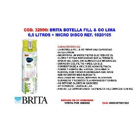 BRITA FINSTOCK BOTELLA FILL & GO LIMA 0,6 LT+MICRO DISCO 1020105