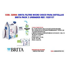 BRITA FINSTOCK FILTRO MICRO DISC PARA BOTELLAS BRITA PACK 3 UND