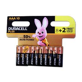 BAJA DURACEL ALCALINA BLISTER 8+2 AAA ( LR 03 ) K4 PLUS POWER