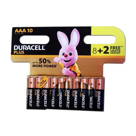 BAJA DURACEL ALCALINA BLISTER 8+2 AAA ( LR 03 ) K4 PLUS POWER