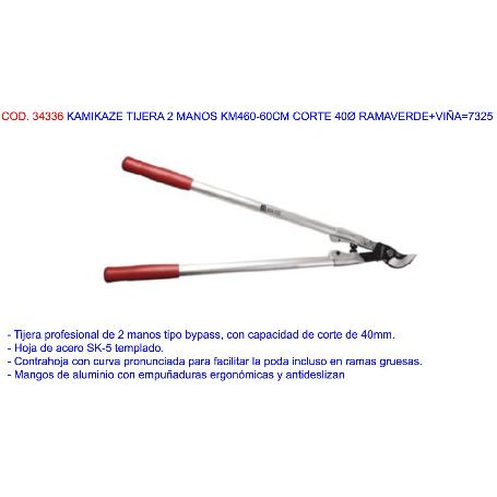 BAJA KAMIKAZE TIJERA 2 MANOS KM460-60CM CORTE 40Ø RAMAVERDE+VIÑA