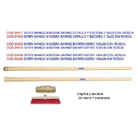 SIFER MANGO MADERA BARNIZ CEPILLO-ESCOBA-RASTRILLO 115X22 ROSCA