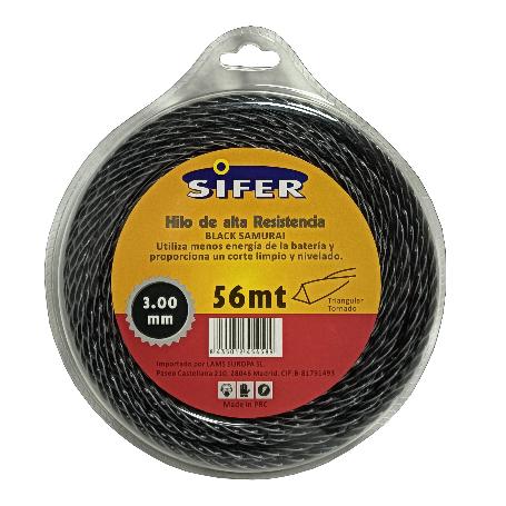 SIFER HILO DESBROZADORA NEGRO BLACK SAMURAI TRENZAD 3.00MM X 56M