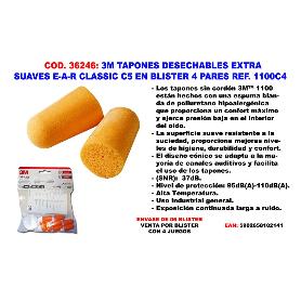 3M TAPON DESECHABLE EXTRA SUAVE E-A-R CLASSIC C5 4 PARES 1100C4