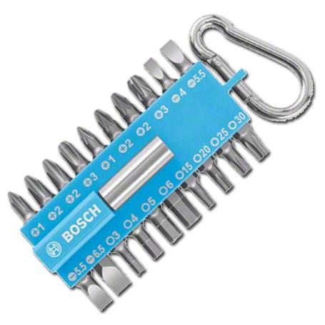 SET DE PUNTAS DE ATORNILLAR DE 21 PIEZAS CON MOSQUETÓN (AZUL CLARO)