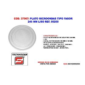 PLATO MICROONDAS TIPO FAGOR 245 MM LISO REF. 00200