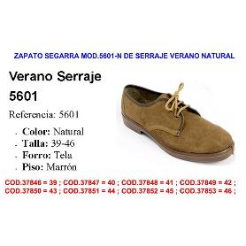 ZAPATO SEGARRA MOD.5601-N DE SERRAJE VERANO NATURAL TALLA 39