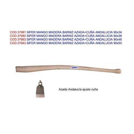 SIFER MANGO MADERA CURVO BARNIZ AZADA+CUÑA ANDALUCIA 90X34