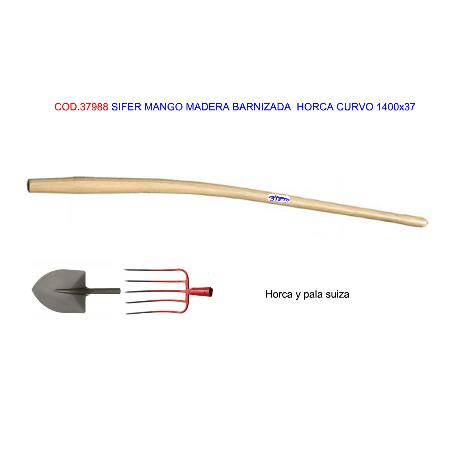 SIFER MANGO MADERA BARNIZ HORCA CURVO 1400X37