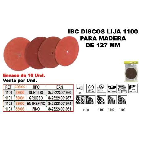 IBC FINSTOCK 1-102 10 DISCOS LIJA 127MM MADERA ENTREFINOS