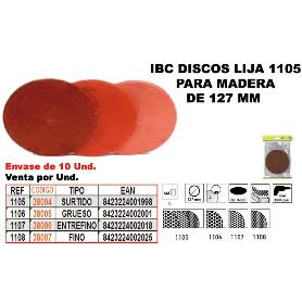 IBC FINSTOCK 1-105   5 DISCOS LIJA 127MM MADERA SURTIDOS