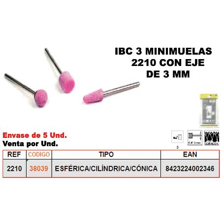 BAJA IBC 2-210  3 MINIMUELAS EJE 3MM ESF.CIL.CON