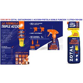 ZOTAL DESENGRASANTE MULTIUSO +PISTOLA  2 FUNCION 0.75 L 75000135