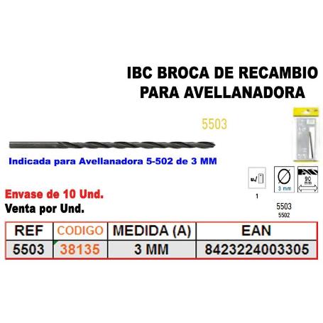 IBC FIN STOCK 5-503 BROCA 3MM RECAMBIO PARA 5-502