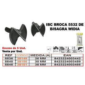 IBC 5-545 FIN STOCK BROCA BISAGRA WIDIA 35 MM