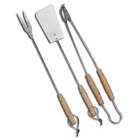 BAMBU ACC.BARBACOA SET 3 ACCESORIOS M-MADERA 36CM 450241