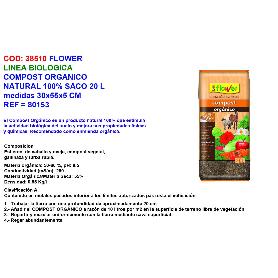 FLOWER COMPOST ORGANICO NATURAL SACO 20 L (30X55X5 CM) 80153