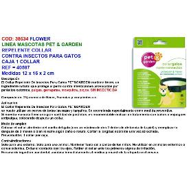 FLOWER REPELENTE COLLAR CONTRA INSECTOS GATOS PET GARDEN 40592