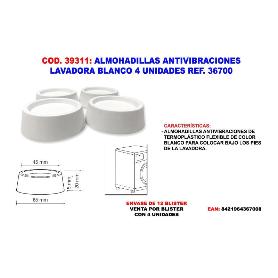 ALMOHADILLAS ANTIVIBRACIONES LAVADORA BLANCO 4 UNDS REF. 36700