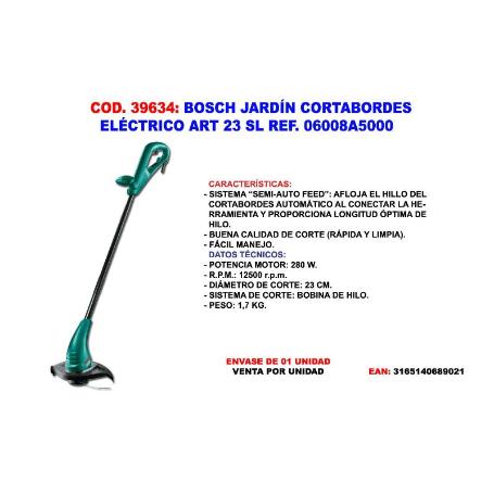 BAJA BOSCH JARDIN CORTABORDE ELECTRICO ART 23 SL 280W 06008A5000