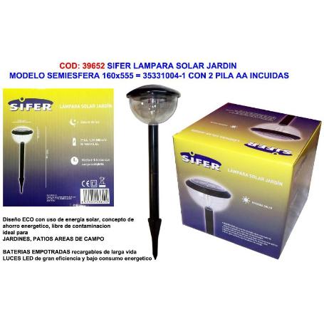 SIFER BALIZA LAMPARA SOLAR JARDIN 160Ø 160X555+1 PILA A 35331001