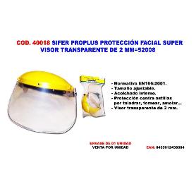 SIFER PRO PROTECTOR PANTALLA FACIAL VISOR TRANSPARENTE2 MM MZ-1