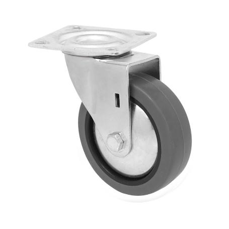 RUEDA MOBILIARIO 50 Ø GOMA GRIS PLACA 46X46 45 KG 18H0336