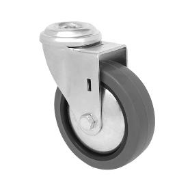 RUEDA MOBILIARIO 40 Ø GOMA GRIS AGUJERO 8MM 30 KG 18H0334