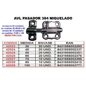 AVL PASADOR 384 NIQUEL   60 MM (CAJA 20 UNIDADES)
