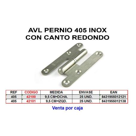 AVL PERNIO 405 9,5 MM CANTO REDONDO DCHA NIQUEL 403NM (CAJA 20 UNIDADES)