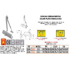 BAJA DORCAS CIERRAPUERTAS DC2-H PLATA FUERZA 2-4 C-RETENEDOR