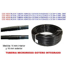 PLUVIA TUBO RIEGO PERFORADO CON GOTERO 2 L-H 33 CM 16 MMX 50MT